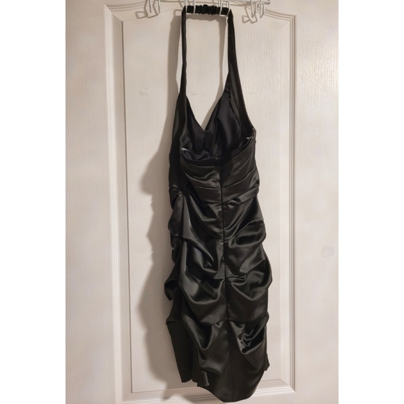 Le Chateau Cocktail Gray Satin Halter Size XS - Picture 2 of 2